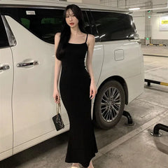 Autumn Pure Sleeveless Dress Women Sexy Sheath Hotsweet Korean Style Fashion All-Match New Arrival Popular Chic