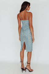 Aura Lace Midi Dress Midnight Blue