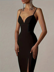 Black Bandage Dress Women Midi Party Dress Bodycon Elegant Split Sexy Evening Birthday Club Outfits Summer 2024